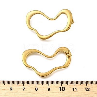 304 Stainless Steel Nuggets Stud Earrings LS-EJEW-U069-01G-1