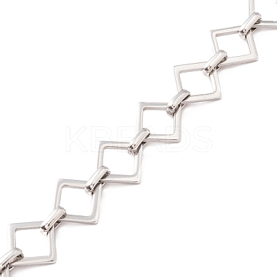 Non-Tarnish 304 Stainless Steel Rhombus & Oval Link Chains CHS-F017-04P-1