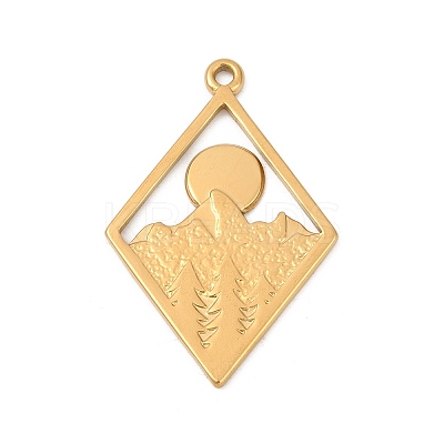 304 Stainless Steel Pendants STAS-C121-39G-1