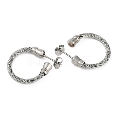 304 Stainless Steel Twist Stud Earrings for Women EJEW-M023-06C-1