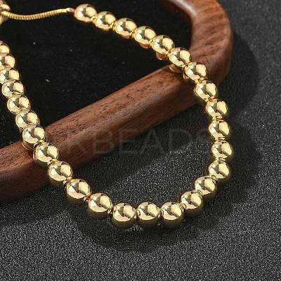 Rack Plating Brass Round Beaded Slider Bracelet for Women LS-BJEW-B066-01A-01-1