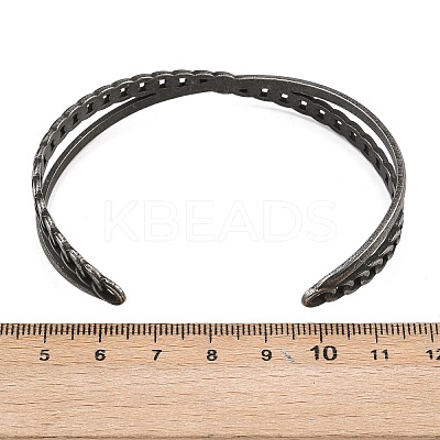 316 Surgical Stainless Steel Criss Cross Cuff Bangles BJEW-C125-09AS-1