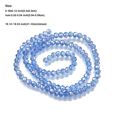 7 Strands 7 Colors Electroplate Transparent Glass Beads Strands EGLA-FP0001-03-1