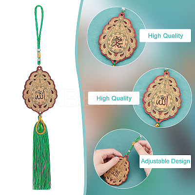 3Pcs 3 Colors Polyester Tassel Pendant Decorations HJEW-CA0001-14-1