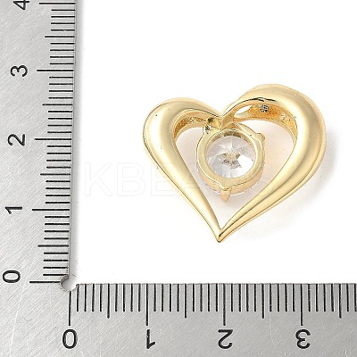 Brass Micro Pave Clear Cubic Zirconia Pendants ZIRC-I071-15G-1