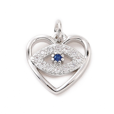 Brass Micro Pave Cubic Zirconia Charms KK-C012-28P-1