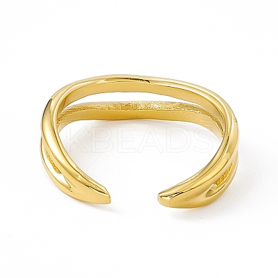 Ion Plating(IP) 304 Stainless Steel Cuff Ring for Women RJEW-C060-37G-1