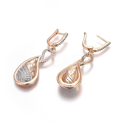 Brass Micro Pave Cubic Zirconia Jewelry Sets SJEW-F189-03KCG-1