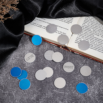 30Pcs Aluminium Alloy Blank Flat Round Sheet DIY-BC0014-47-1