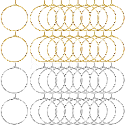 200Pcs 2 Colors Brass Wine Glass Charm Rings KK-SP0001-32A-1