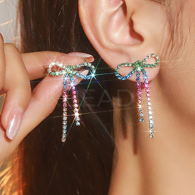 Brass Rhinestone Stud Earrings FS-WG4CB7C-11-1