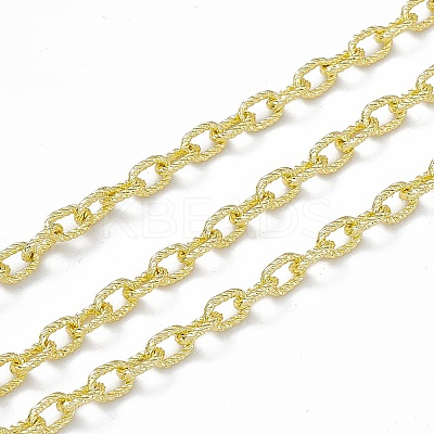 Handmade Brass Textured Cable Chains CHC-F015-23G-1