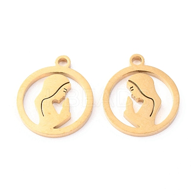 304 Stainless Steel Pendants STAS-O142-54G-1