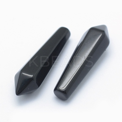 Natural Obsidian Pointed Beads G-E490-C17-1