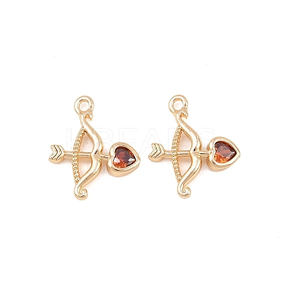 Brass Pave Cubic Zirconia Pendants KK-L261-18G-02-1