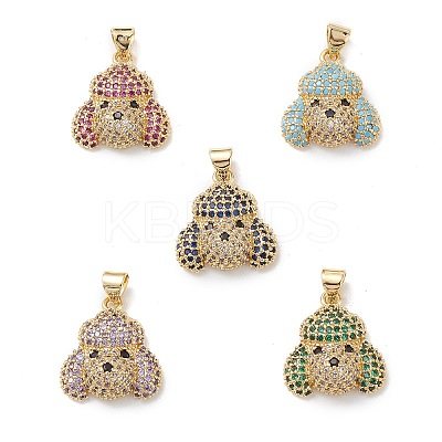 Brass Micro Pave Cubic Zirconia Pendants KK-M240-12-1