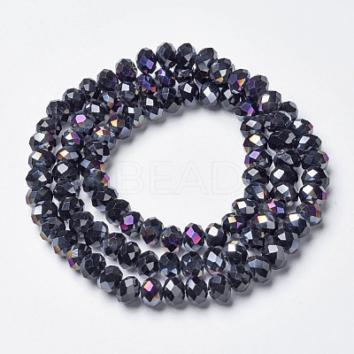 Electroplate Opaque Glass Beads Strands X-EGLA-A034-P4mm-F01-1