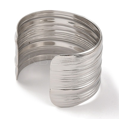 304 Stainless Steel Cuff Bangles for Women BJEW-D050-01S-1
