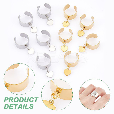 304 Stainless Steel Open Cuff Finger Rings RJEW-UN00012-1