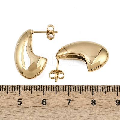 304 Stainless Steel Teardrop Stud Earrings EJEW-D335-01G-1