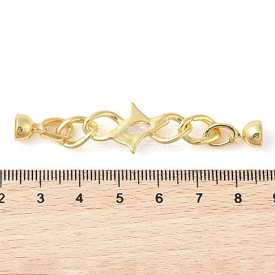 Rack Plating Brass Pave Clear Cubic Zirconia Fold Over Clasps KK-S384-16G-1