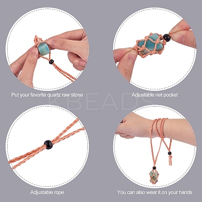 Braided Waxed Cotton Thread Cords Macrame Pouch Necklace Making AJEW-SW00022-03-1