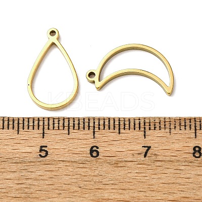 10Pcs 201 Stainless Steel Open Back Bezel Pendant Sets STAS-B101-06A-G-1