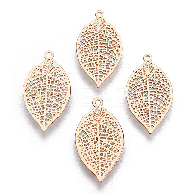 Rack Plating Brass Filigree Pendants KKC-T001-42KC-1