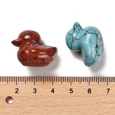 Natural & Synthetic Mixed Gemstone Carved Healing Duck Figurines G-M424-11-1