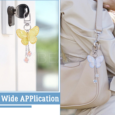 Butterfly Acrylic Pendant Decoration HJEW-TAC0056-1