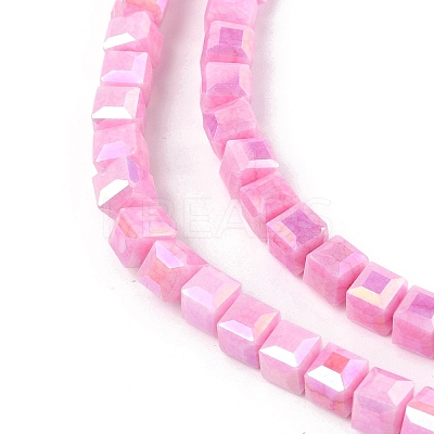 Electroplate Opaque Glass Beads Strands EGLA-U004-02A-1