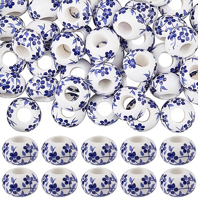 60Pcs Handmade Porcelain European Beads PORC-SC0001-25B-1