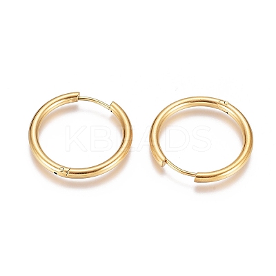 Ion Plating(IP) 304 Stainless Steel Huggie Hoop Earrings LS-EJEW-G272-01-20mm-G-1