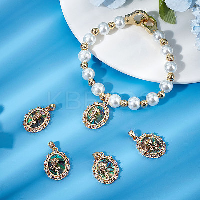 5Pcs Natural Abalone Shell/Paua Shell Pendants KK-BBC0007-62-1