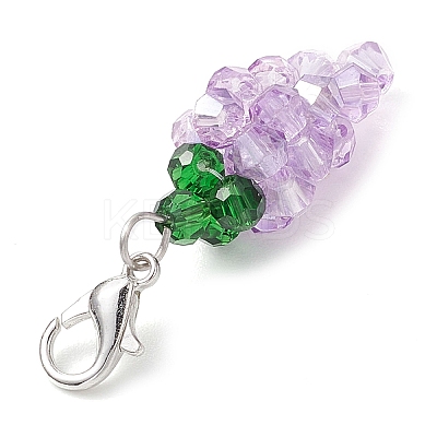 Grape Glass Pendant Decoration HJEW-JM02594-1