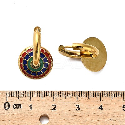 304 Stainless Steel Enamel Hoop Earrings LS-EJEW-Q040-01A-G-1