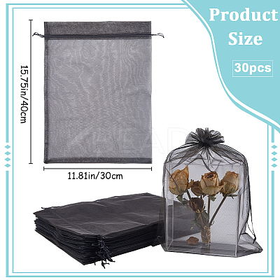 30pcs Large Organza Pouches Portable Shoes Bag Travel Storage Drawstring Bags OP-SP0001-03B-02-1