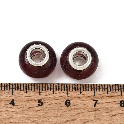 Handmade Silver Foil Glass European Beads LPDL-R008-02-1