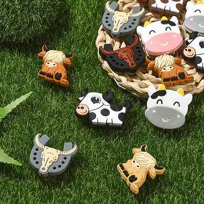 16Pcs 8 Style Food Grade Eco-Friendly Silicone Focal Beads SIL-CJ0001-11-1