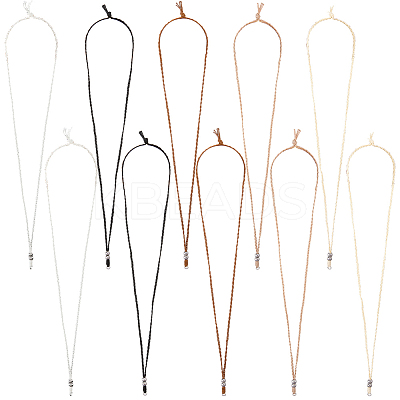 10Pcs 5 Colors Waxed Polyester Cord Adjustable Necklaces Making AJEW-SC0004-32-1