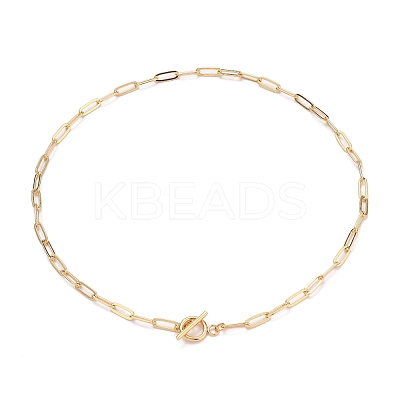 Brass Paperclip Chain Necklaces NJEW-JN03194-1