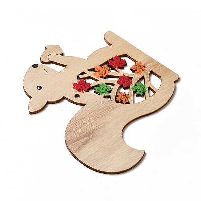 Single Face Printed Wood Big Pendants WOOD-I010-11B-1