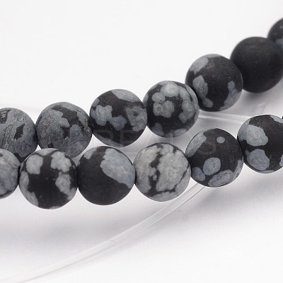 Natural Snowflake Obsidian Gemstone Beads G-J338-03-4mm-1