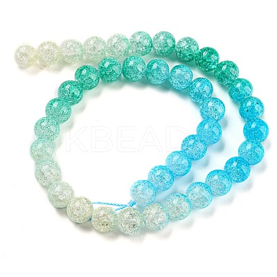 Spray Painted Crackle Glass Beads Strands DGLA-C002-10mm-10-1