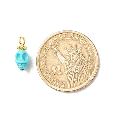 Dyed Synthetic Turquoise Charms PALLOY-JF01452-02-1