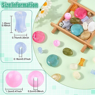 210Pcs 8 Styles Transparent Acrylic Beads OACR-YW0003-22-1