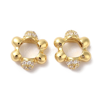 Rack Plating Brass & Clear Cubic Zirconia Pendants KK-L216-061G-1