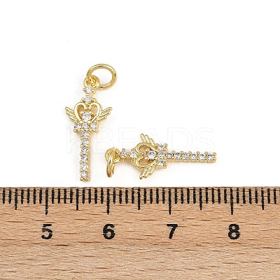 Brass Micro Pave Clear Cubic Zirconia Pendants KK-A269-34G-1