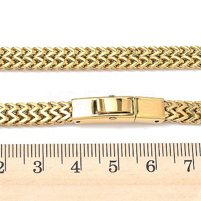 6MM 304 Stainless Steel Wheat Chain Necklaces for Women NJEW-G193-03G-1