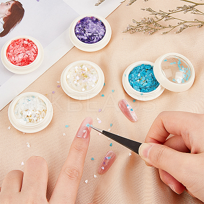 5 Boxes 5 Colors Nail Art Sakura Sequins Glitter & Metal Ball Nails DIY Decorations Set MRMJ-OC0003-40-1
